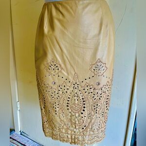 Oscar de la Renta Runway 2000 Spring/Summer NY laser cut beaded skirt